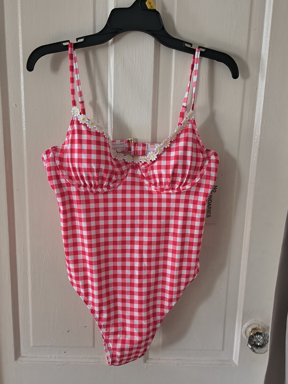 No Boundaries Pink and White Gingham One-Piece Swimsuit